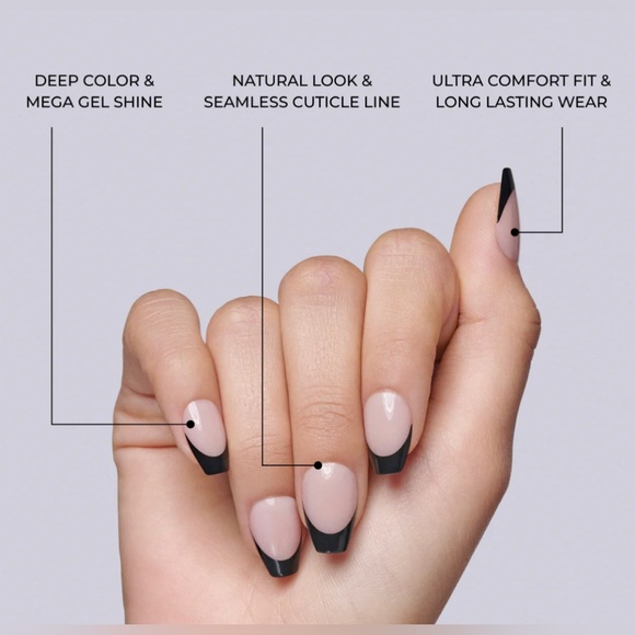 💅🆕Kiss Nails Salon Acrylic French Tip Nails!Short Length Coffin Nails “Flame” - Picture 12 of 16